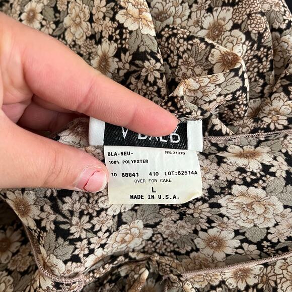 Vtg Y2K 2000s Dark Floral Bell Sleeve Blouse Wmns L Boho Whimsygoth Grunge - Picture 8 of 9